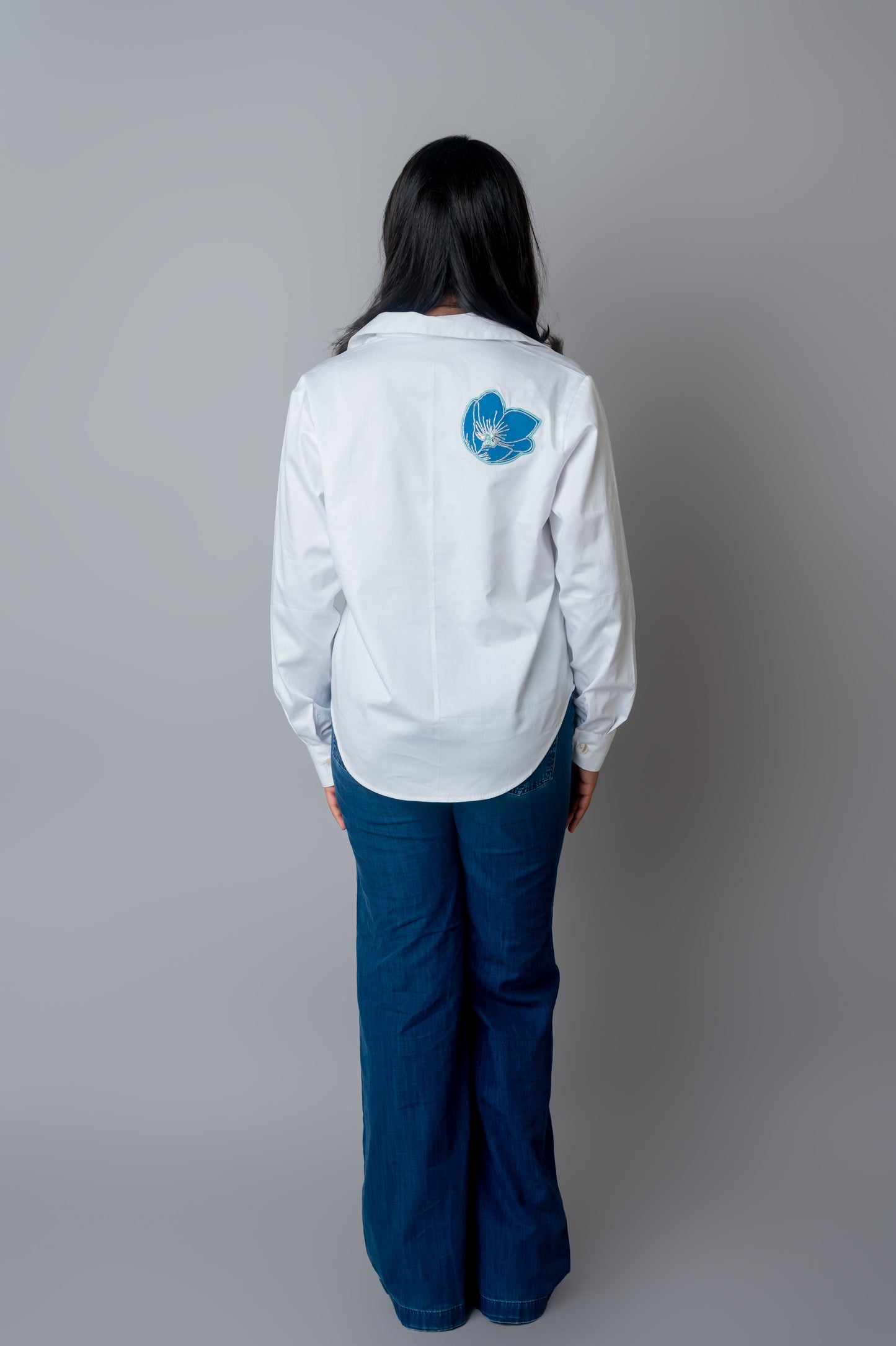 Contrast ties oversize poplin shirt-4