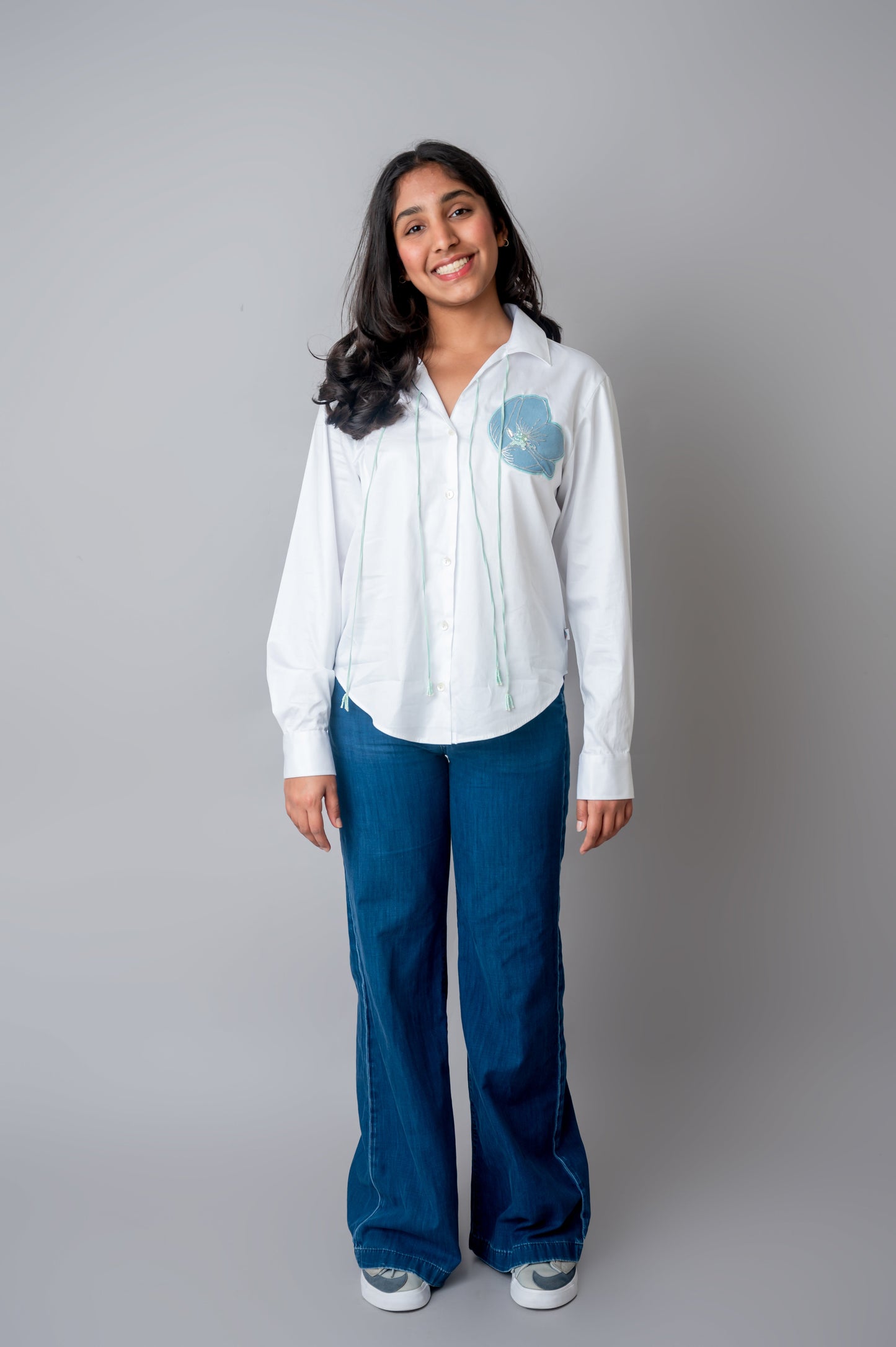 Contrast ties oversize poplin shirt-5