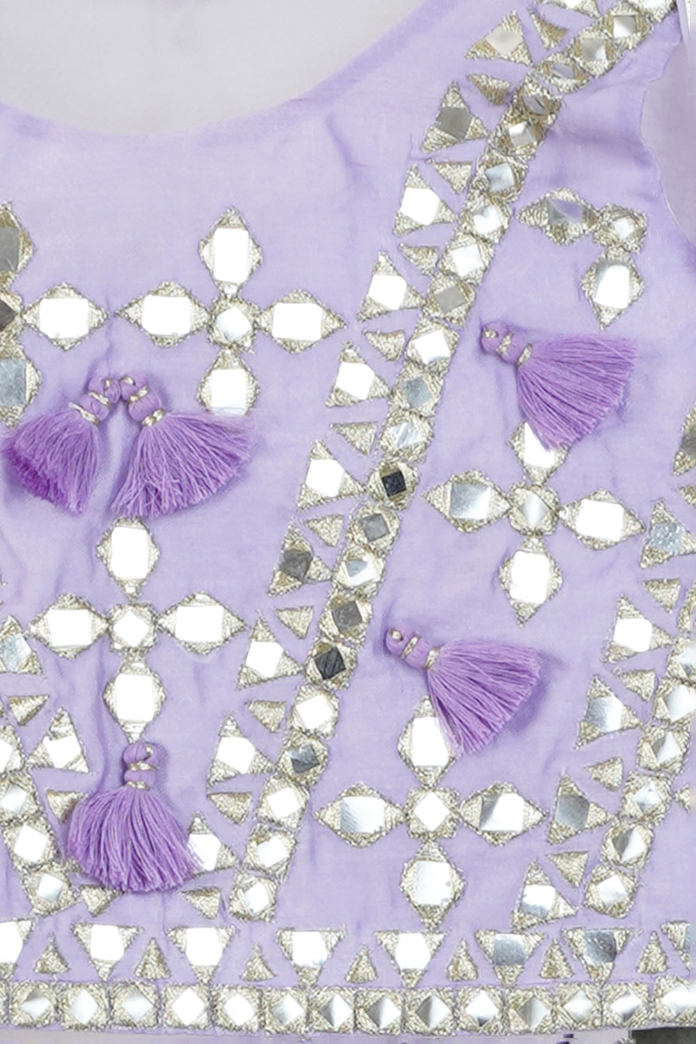 Lilac Mirror embroidery lehnga with dupatta for infant girls