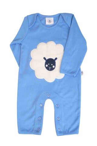 Fluffy embroidered sheep sleepsuit for boys