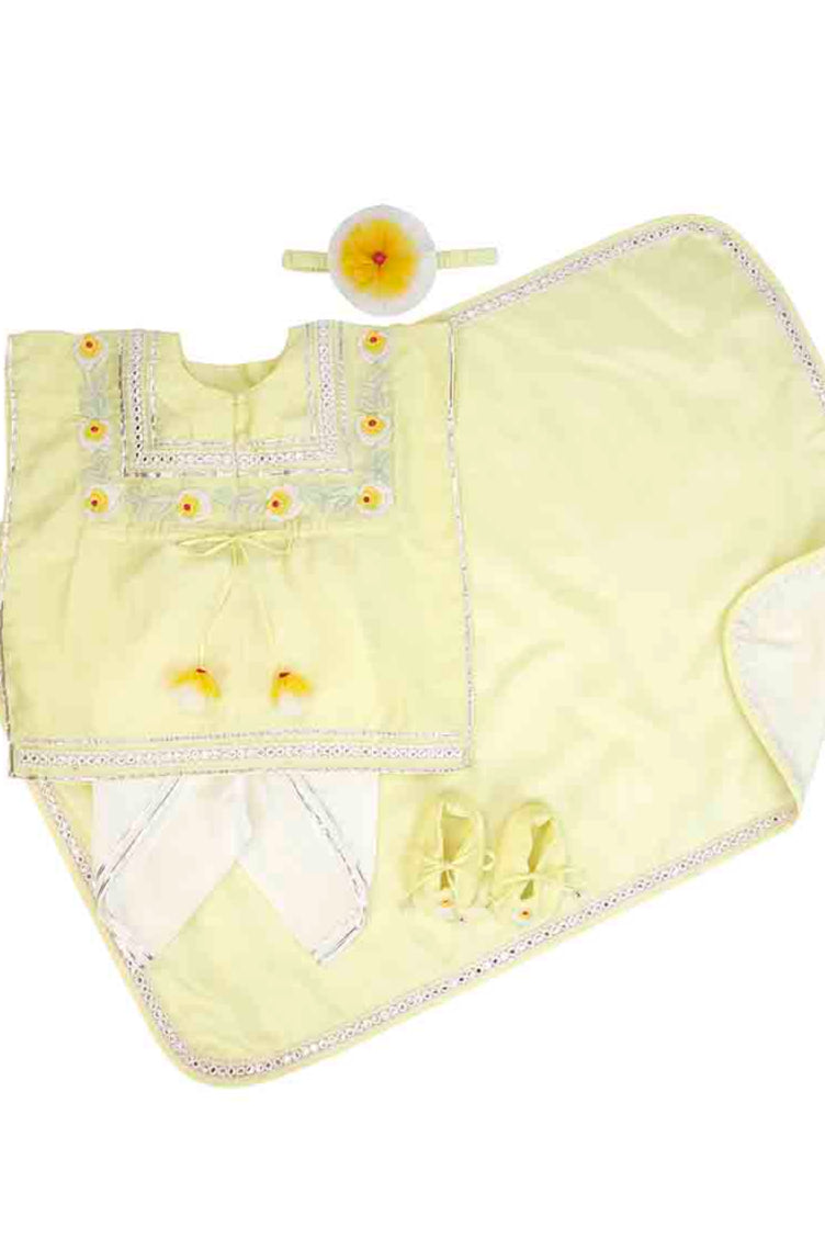 Lemon embroidered-infant-girls-jamna-set