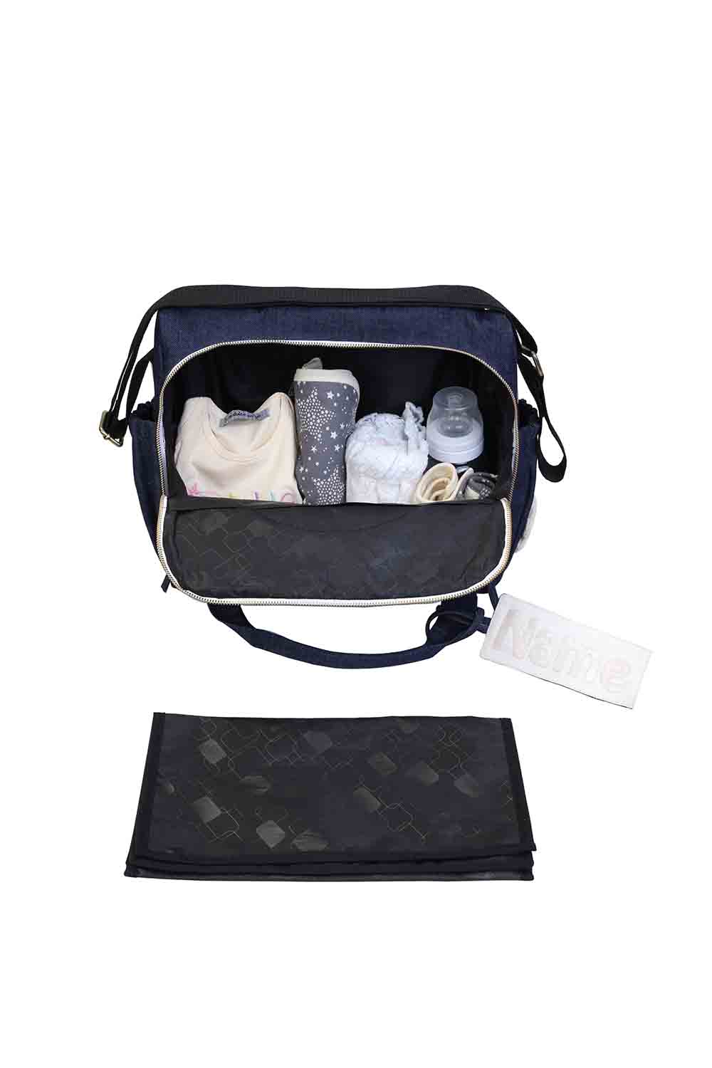 Organic denim sheep diaper bag-04