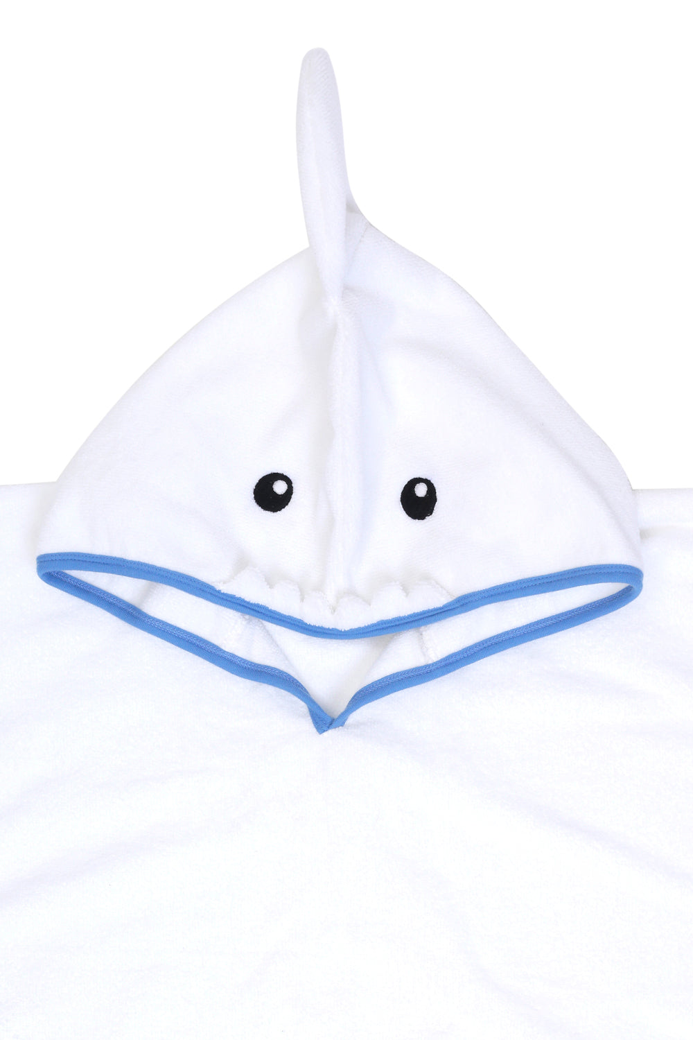 Organic-terry-hooded shark towel for infants-3