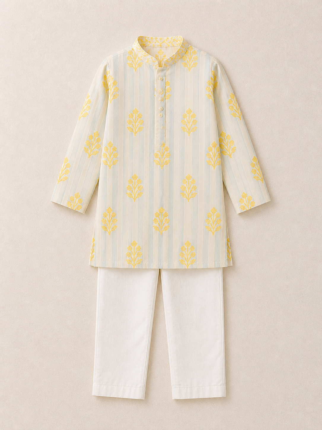 Lemon printed Kurta Set for boys