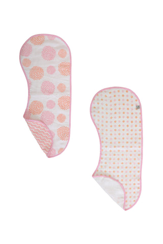 Pair of printed reversible burp cloths
