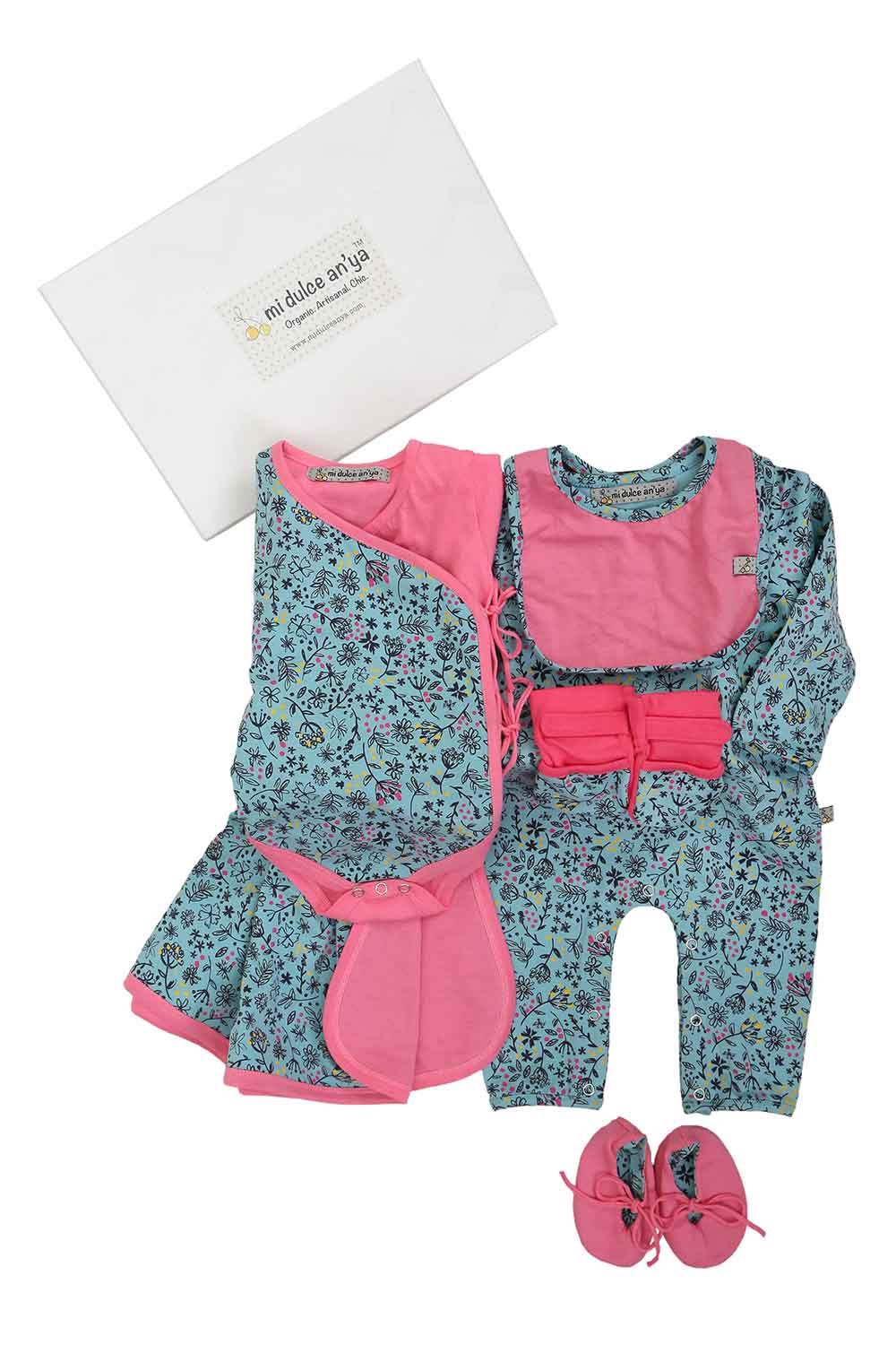 baby girl luxury 6pc garden print gift set-2