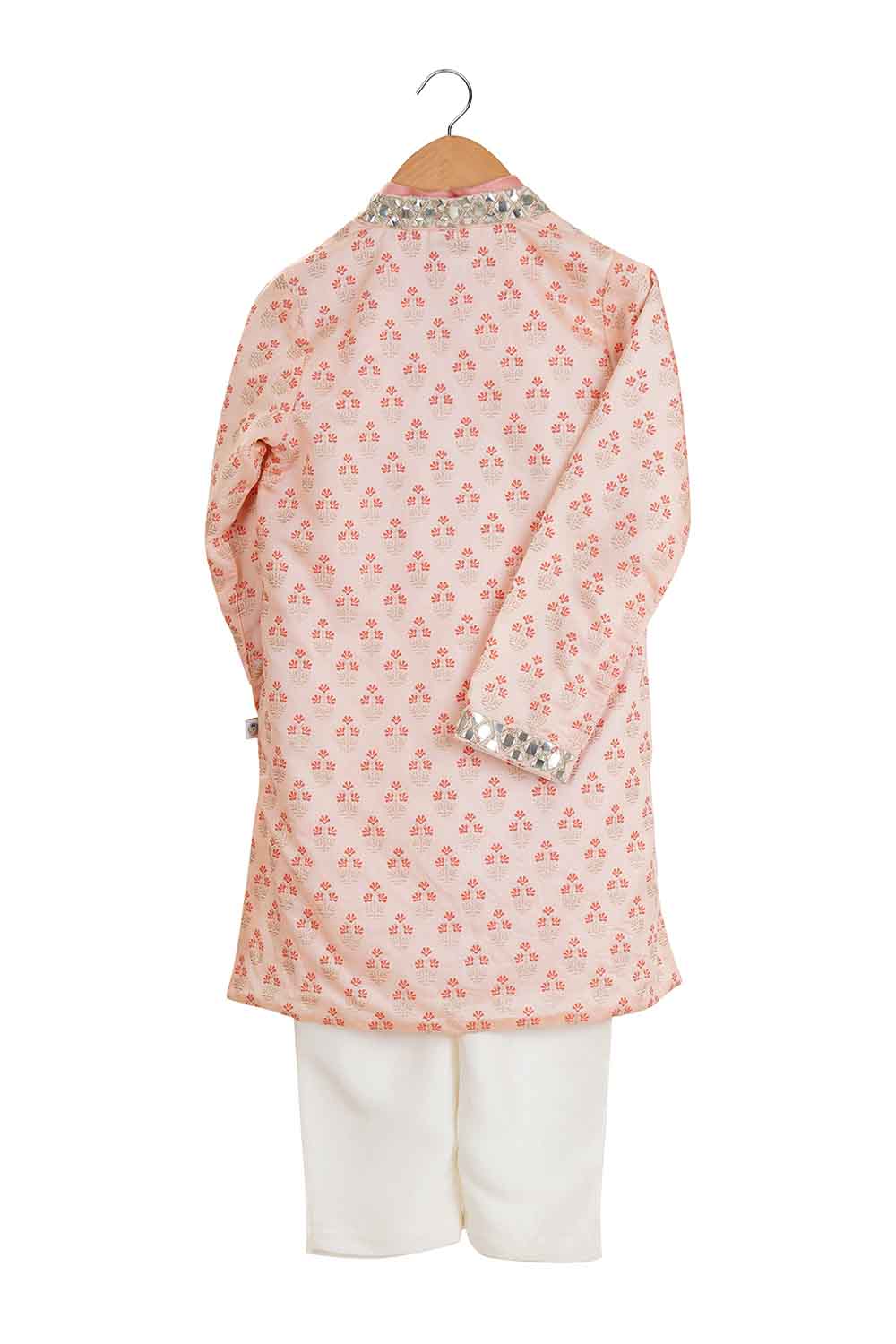 Blush mirror embroidered sherwani set for boys