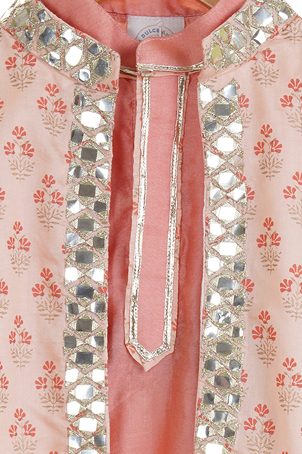 Blush mirror embroidered sherwani set for boys