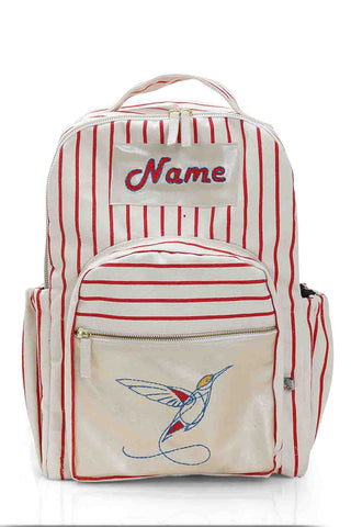 Hummingbird embroidered large schoolbag
