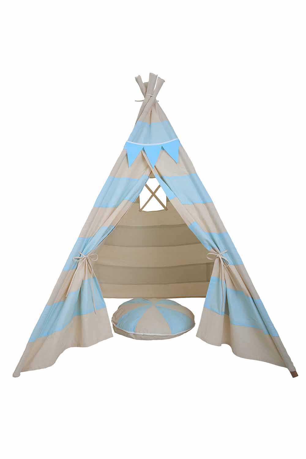 pee tent Blue Striped Tee Pee Tent with matching bunting – MiDulceAny'a