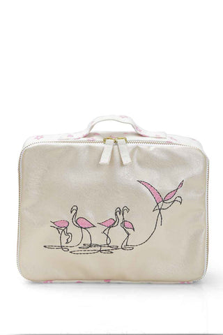Flamingo embroidered lunchbag
