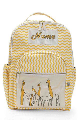 Giraffe embroidered large schoolbag