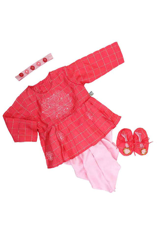 Embroidered infant girls jamna set