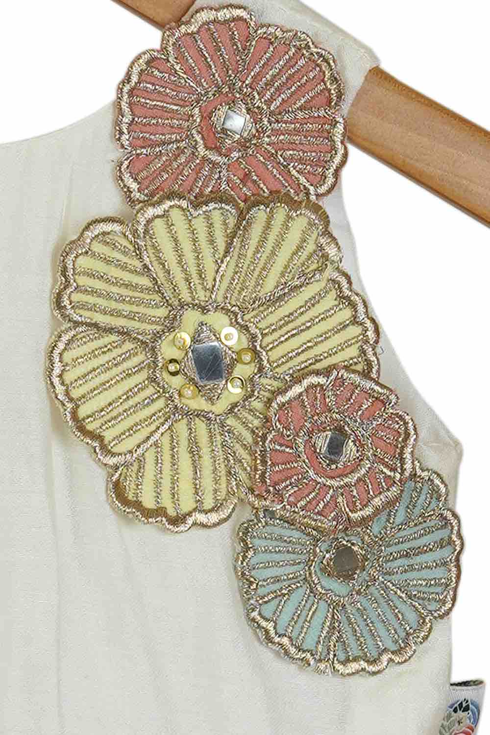 Ivory 3d flower dress