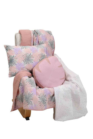 Fern print bedding set- blush