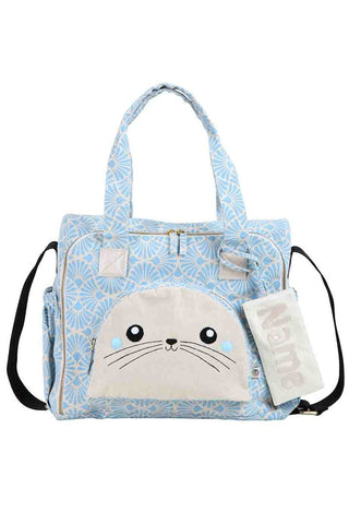 Organic printed Sea Lion diaper bag