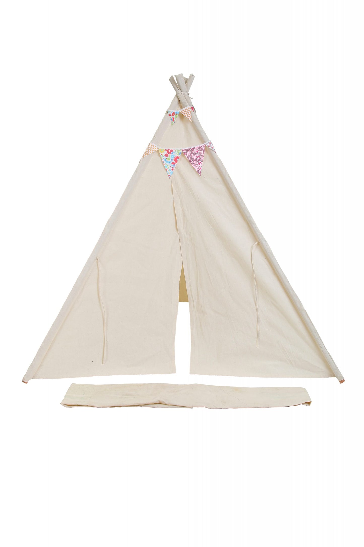 Cream, pretend play tee pee with matching bunting