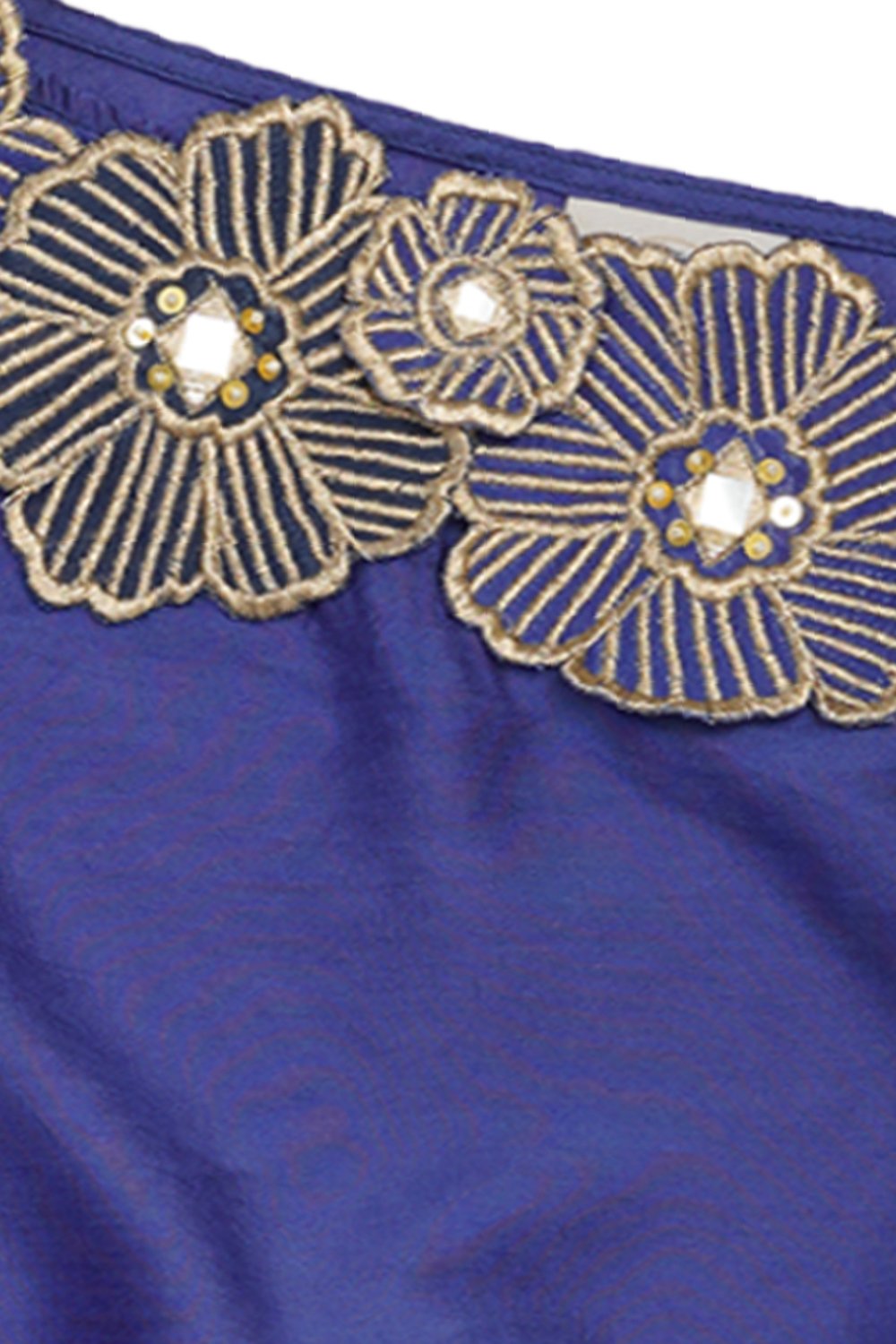 Cobalt 3d off shoulder blouse and palazzo set for girls