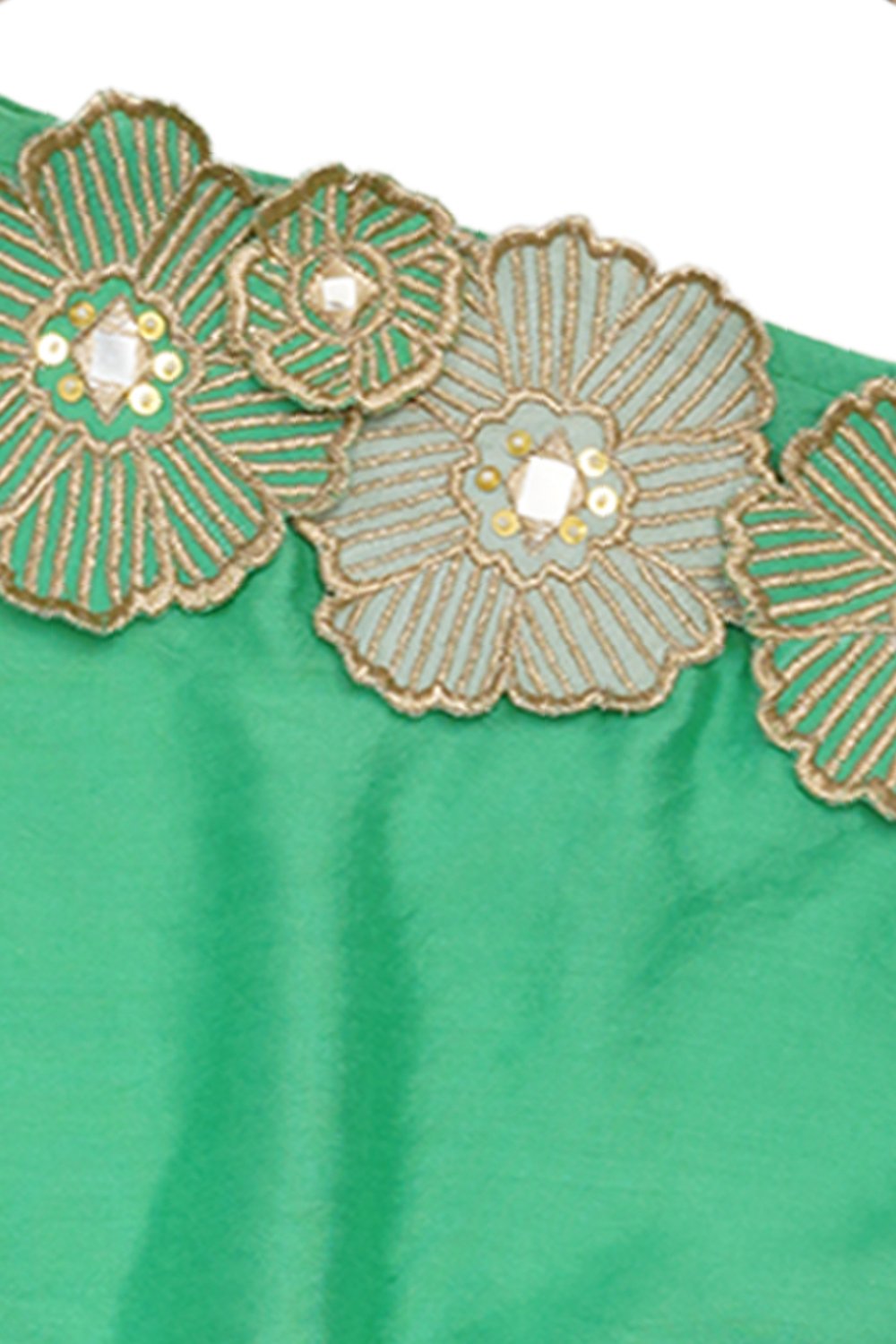 3D Off- shoulder blouse and palazzo set for girls
