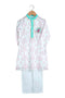 Turquoise embroidered bandhej kurta for boys