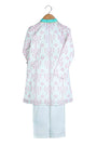 Turquoise embroidered bandhej kurta for boys