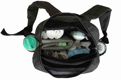 Customized Grey and orange Baby diaper backpack