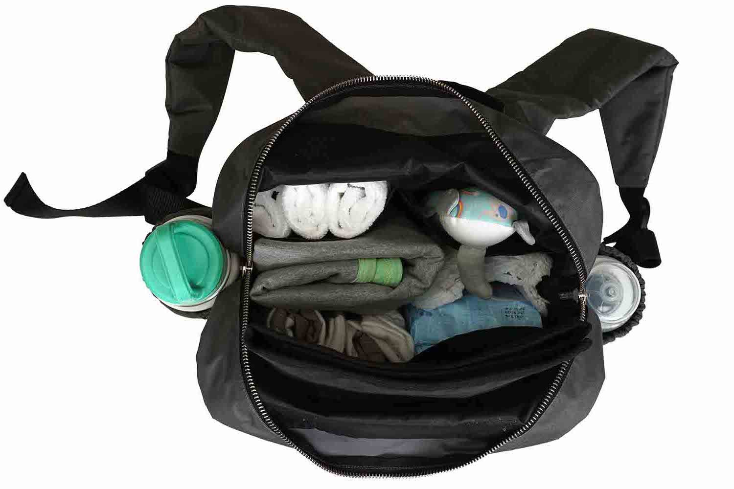 Customized Black and Fuschia Baby diaper backpack