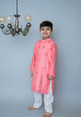 Coral All over embroidered kurta set for infant boys