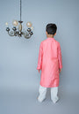 Coral All over embroidered kurta set for boys
