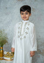 Ivory Mirror embroidery kurta set for boys