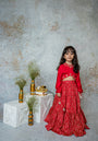 Ruby Stylish crop top with tiered lehnga for girls