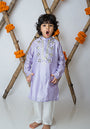 Lilac Mirror embroidery kurta set for infant boys