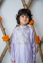 Lilac Mirror embroidery kurta set for infant boys