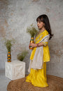 Yellow Mirror embroidery cut out sharara with dupatta for girls