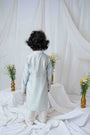 Light grey embroidered kurta set for infant boys