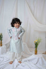 Light grey embroidered kurta set for infant boys