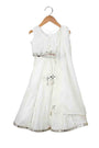Ivory Mirror embroidery lehnga with dupatta for infant girls