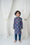 Floral printed kurta set for infant boys
