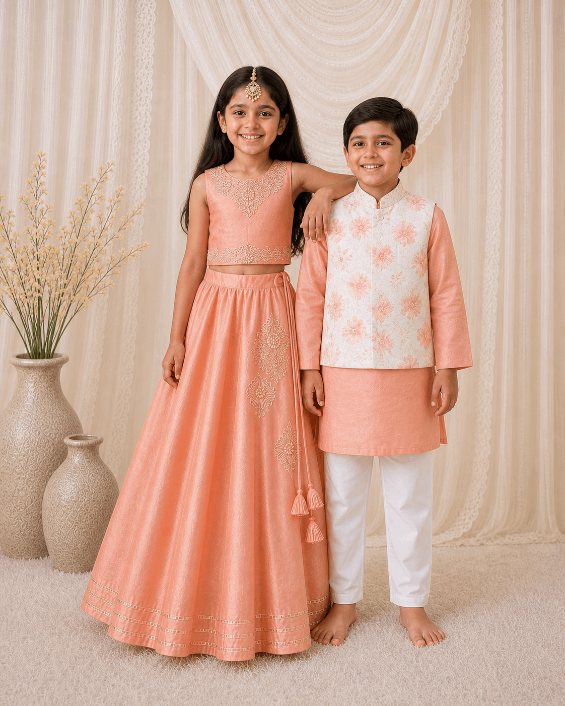 Floral Embroiderd Lehenga set for infant girls