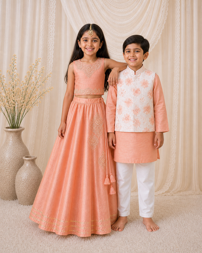 Floral Embroiderd Lehenga set for girls