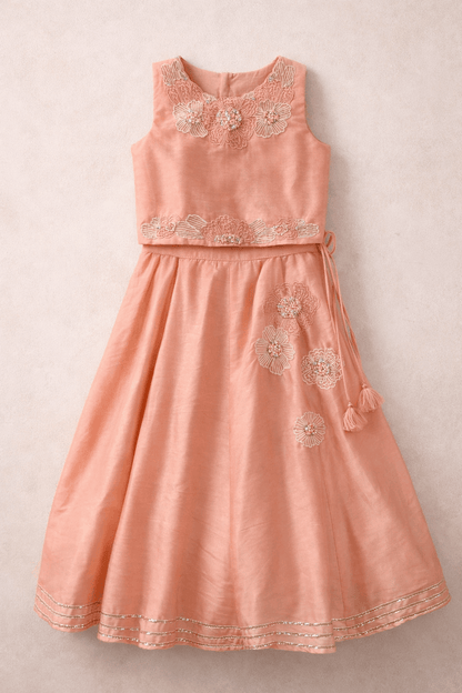 Floral Embroiderd Lehenga set for infant girls