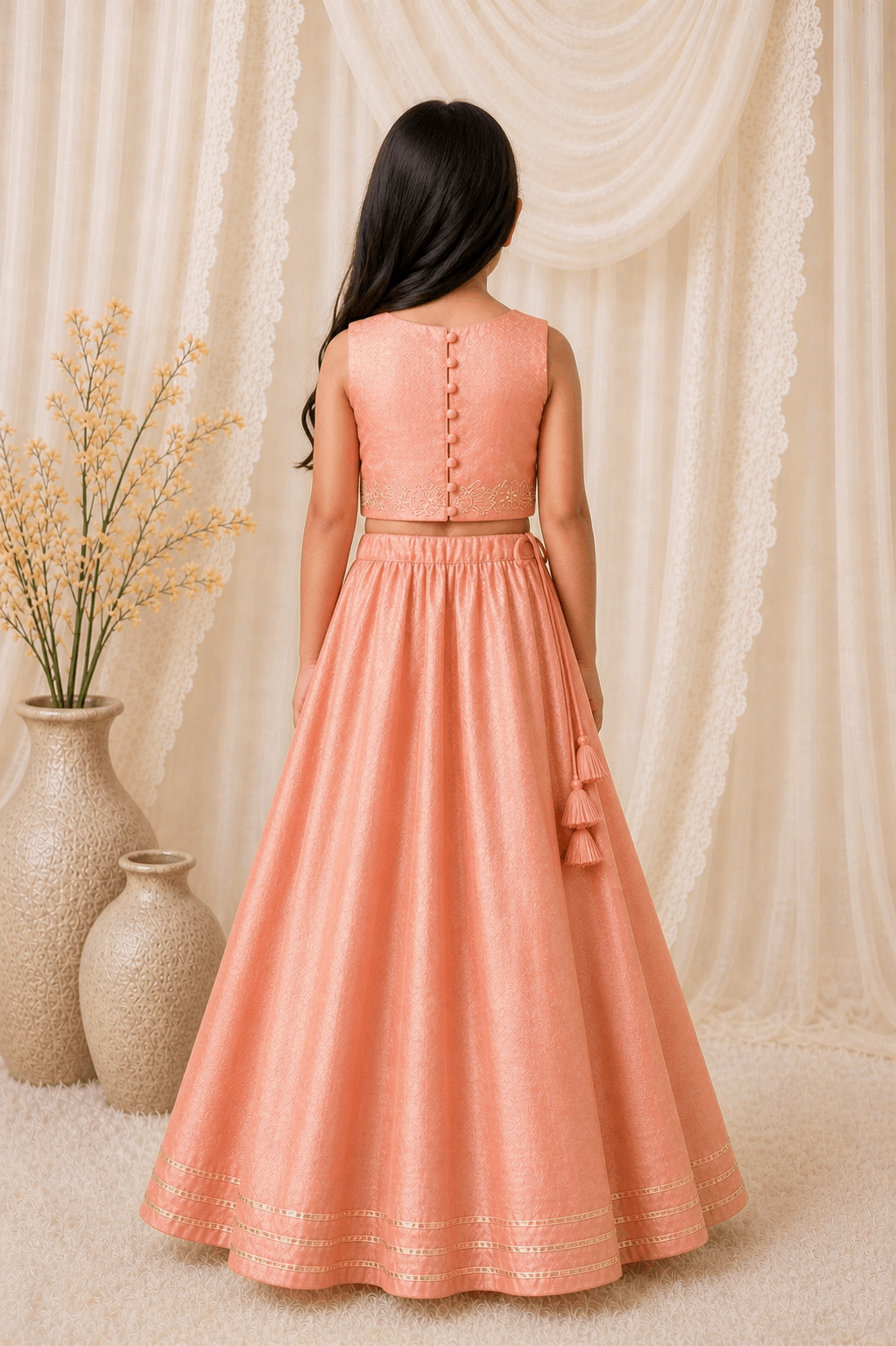 Floral Embroiderd Lehenga set for infant girls
