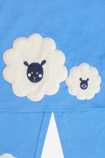 Fluffy embroidered sheep nightsuit for boys-3