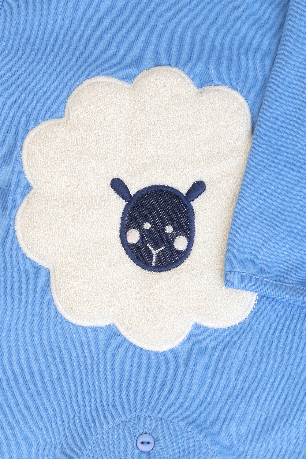 Fluffy embroidered sheep  sleepsuit for boys-3