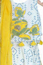 Bandhej lehnga with floral embroidery set for infant