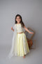 Lemon floral applique lehnga set for infant girls