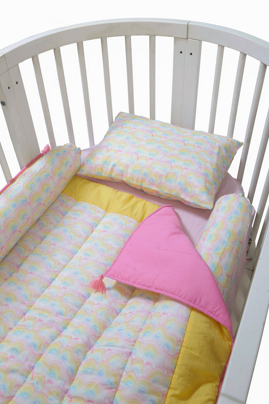 organic-rainbow printed bedding set-1