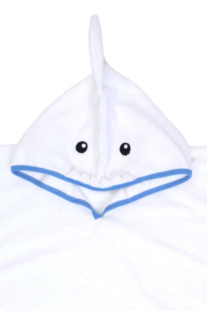 Organic-terry-hooded shark towel for infants-3