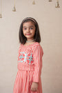 Pomegranate striped sharara set