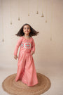 Pomegranate striped sharara set